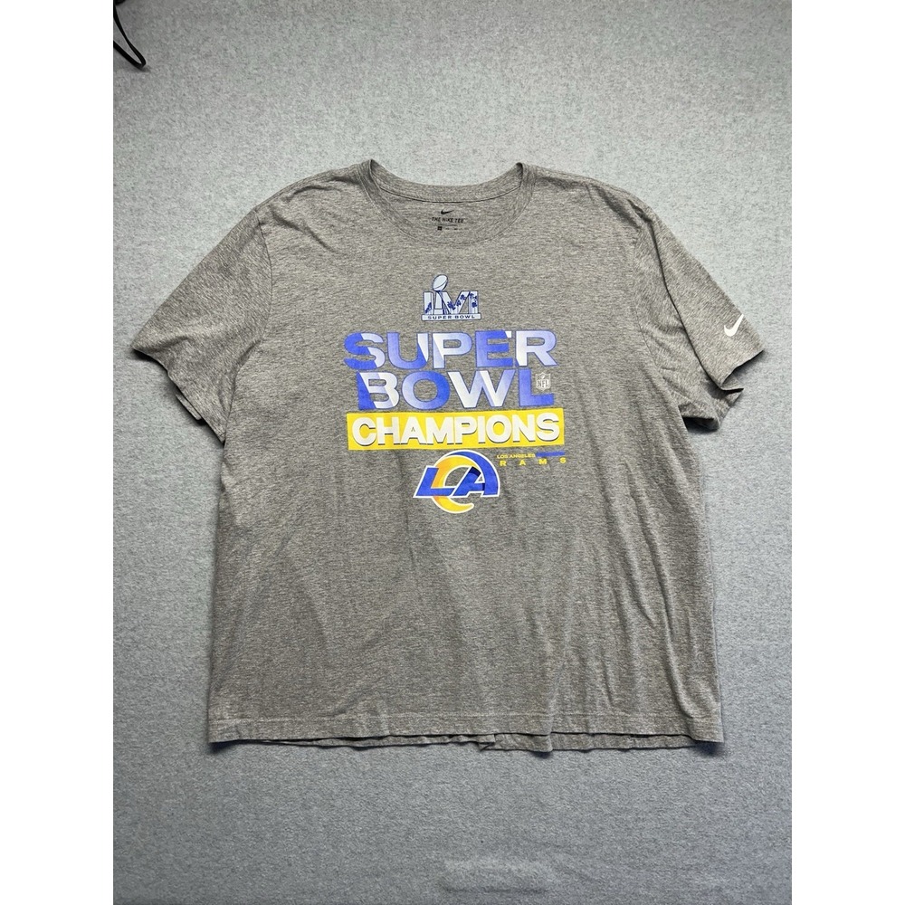 Los Angeles Rams Nike Super Bowl Champs Locker‎ Room Gray T-Shirt Mens 3XL